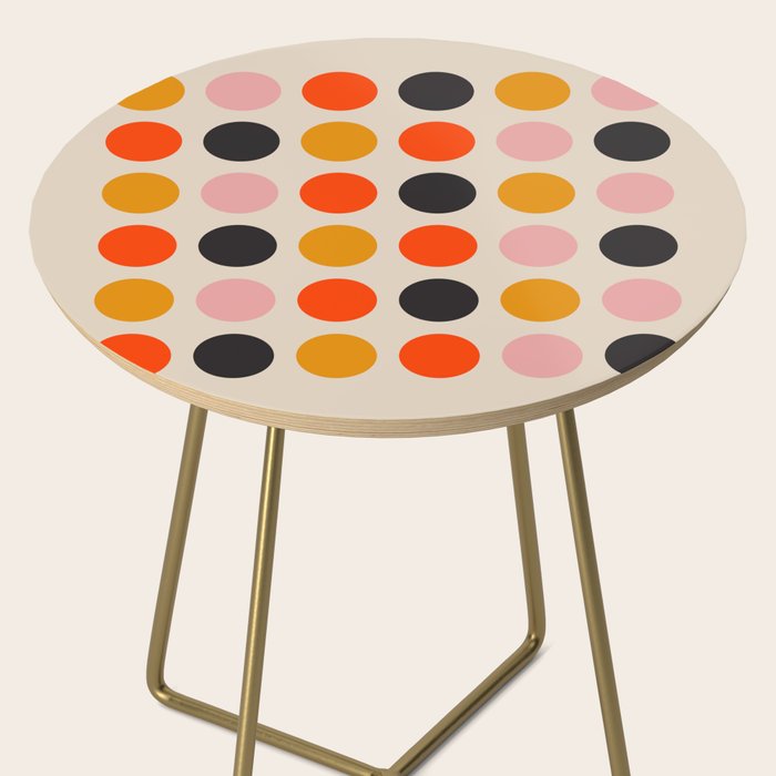 Retro Bauhaus Dots | 70s European Pattern Side Table Gallery Image 2