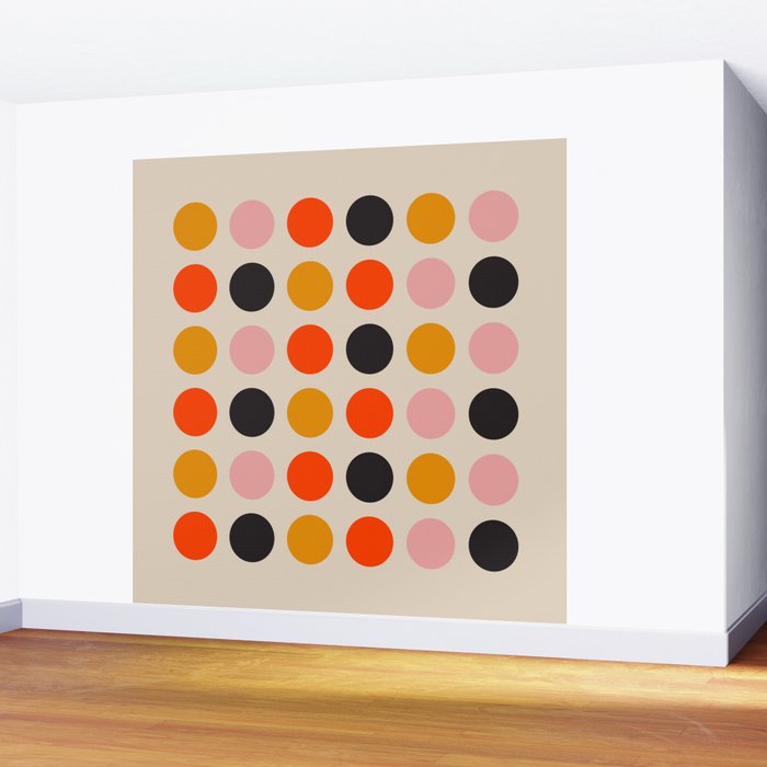 Retro Bauhaus Dots | 70s European Pattern Wall Mural Gallery Image 2