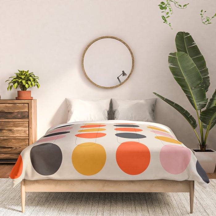 Retro Bauhaus Dots | 70s European Pattern Comforter Gallery Image 3