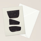 Black & White Minimalist Abstract Shapes Patterns Black Ink Painting Stationery Card Gallery Image 2