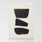 Black & White Minimalist Abstract Shapes Patterns Black Ink Painting Stationery Card Gallery Image 2