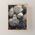 Peonies pale pink and white floral bunch Mini Art Print Gallery Image 1