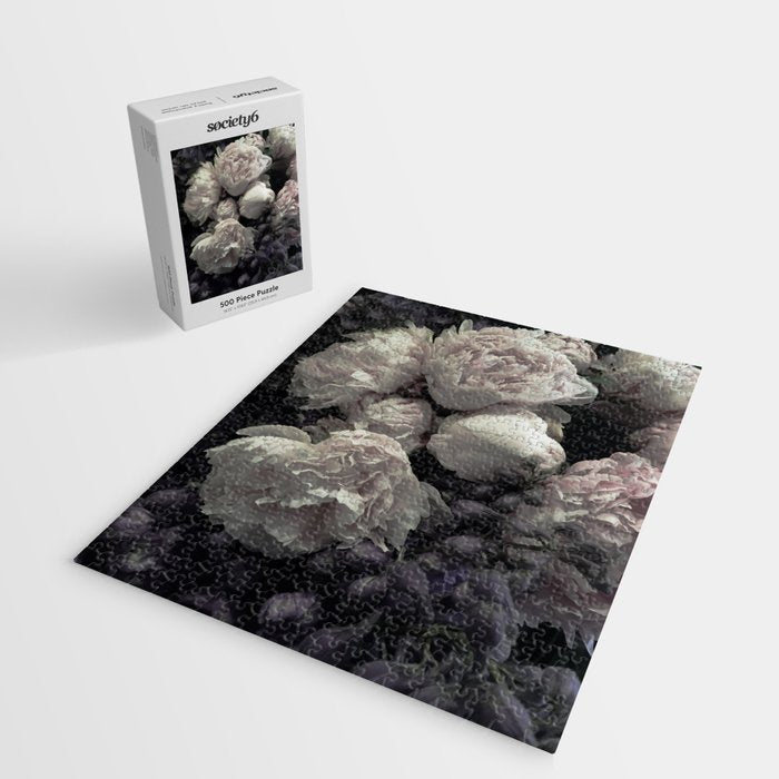 Peonies pale pink and white floral bunch Jigsaw Puzzle Gallery Image 2