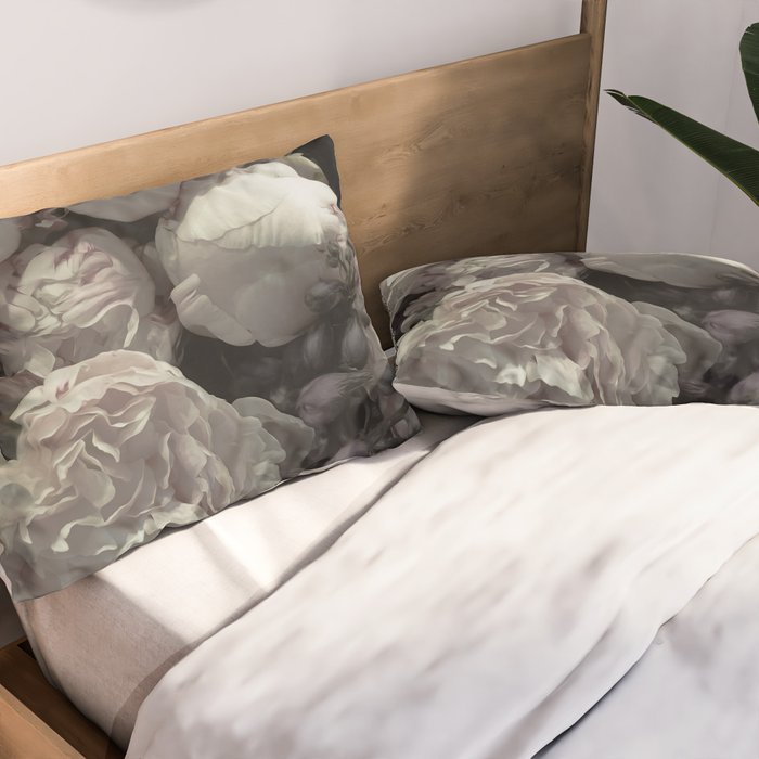 Peonies pale pink and white floral bunch Pillow Sham Gallery Image 2