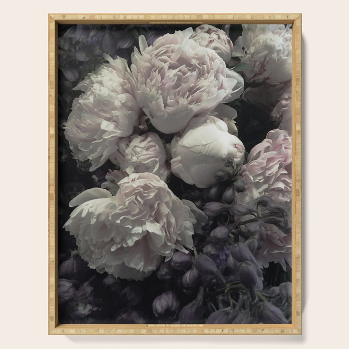 Peonies pale pink and white floral bunch Serving Tray Gallery Image 1