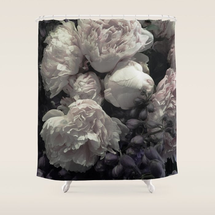 Peonies pale pink and white floral bunch Shower Curtain Gallery Image 1