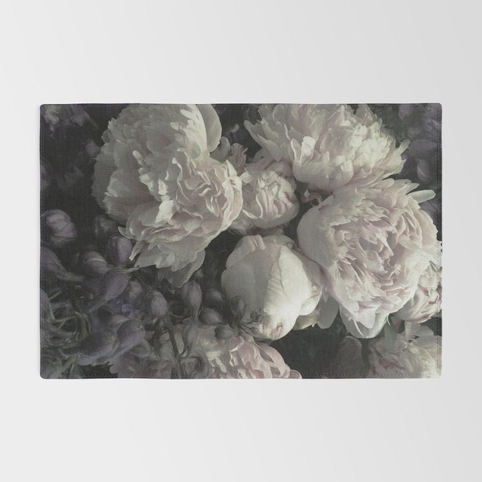 Peonies pale pink and white floral bunch Rug Gallery Image 2