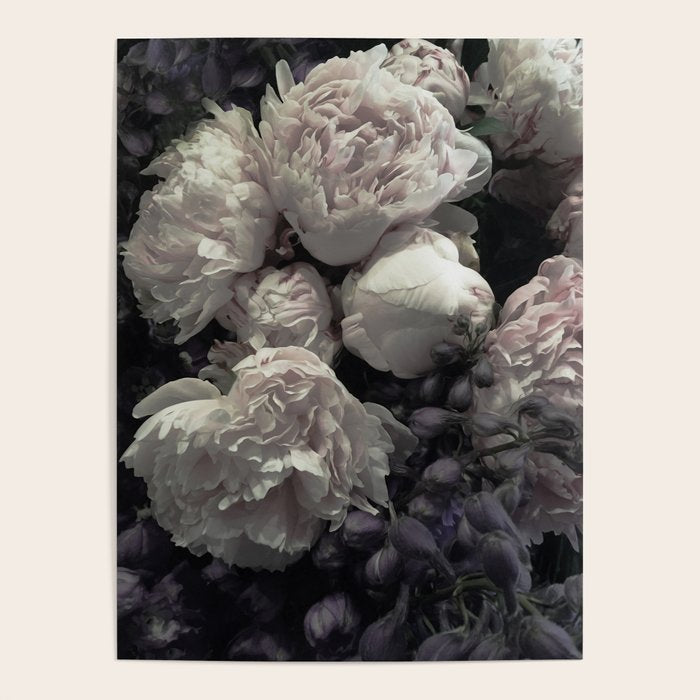 Peonies pale pink and white floral bunch Poster Gallery Image 4
