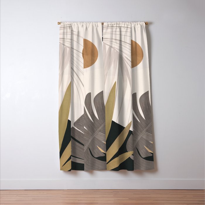 Abstract Art Tropical Leaves 97 Window Curtain Gallery Image 3