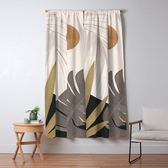 Abstract Art Tropical Leaves 97 Window Curtain Gallery Image 1