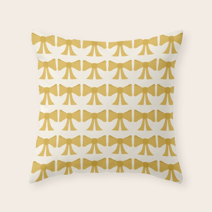 Vintage Bows VIII Yellow Throw Pillow Gallery Image 6