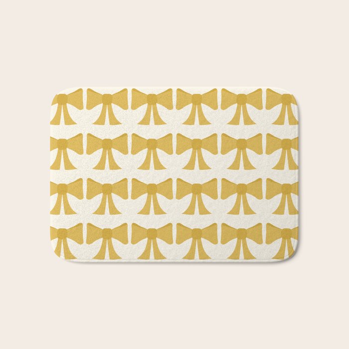 Vintage Bows VIII Yellow Bath Mat Gallery Image 1
