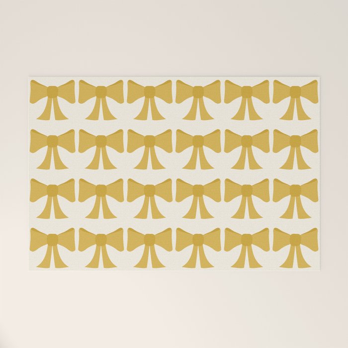 Vintage Bows VIII Yellow Welcome Mat Gallery Image 1