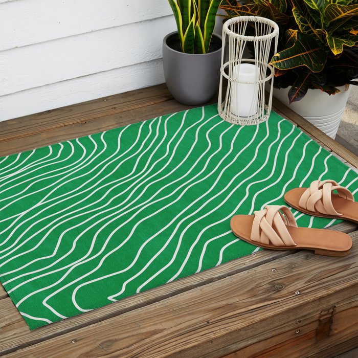 Strokes 04: Rain Forest Green Edition Outdoor Rug Gallery Image 2