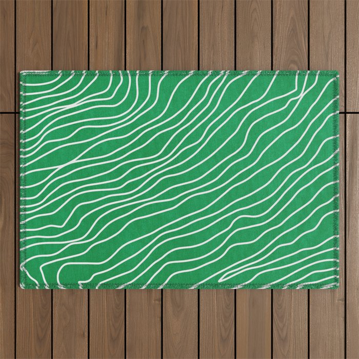 Strokes 04: Rain Forest Green Edition Outdoor Rug Gallery Image 1