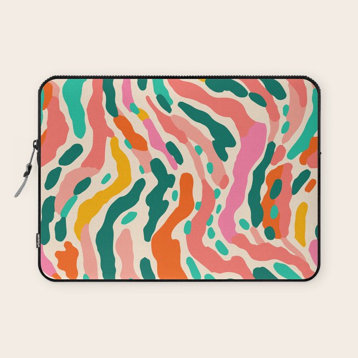 Colorful abstract tie dye stripe art pattern Laptop Sleeve Gallery Image 1