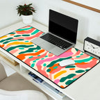 Colorful abstract tie dye stripe art pattern Desk Mat Gallery Image 2