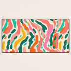 Colorful abstract tie dye stripe art pattern Desk Mat Gallery Image 3