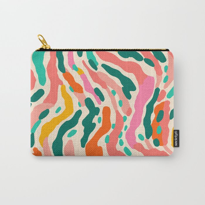 Colorful abstract tie dye stripe art pattern Carry All Pouch Gallery Image 1