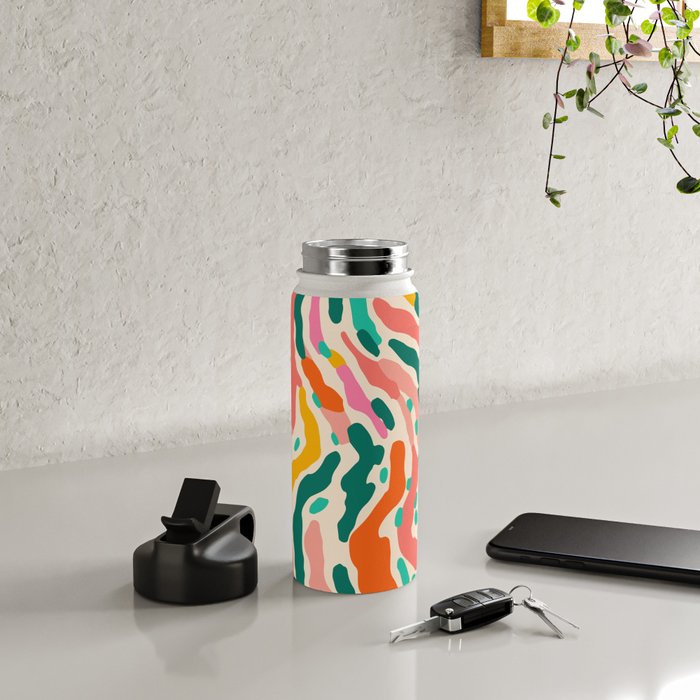 Colorful abstract tie dye stripe art pattern Water Bottle Gallery Image 4