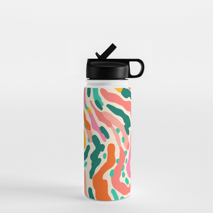 Colorful abstract tie dye stripe art pattern Water Bottle Gallery Image 1