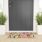 Colorful abstract tie dye stripe art pattern Welcome Mat Gallery Image 3