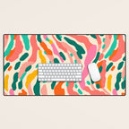 Colorful abstract tie dye stripe art pattern Desk Mat Gallery Image 1