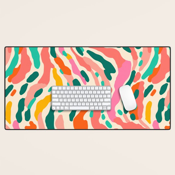 Colorful abstract tie dye stripe art pattern Desk Mat Gallery Image 1