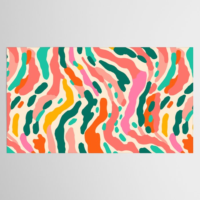 Colorful abstract tie dye stripe art pattern Tablecloth Gallery Image 2