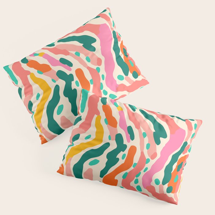 Colorful abstract tie dye stripe art pattern Pillow Sham Gallery Image 3