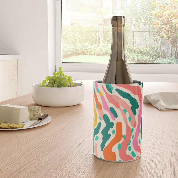 Colorful abstract tie dye stripe art pattern Wine Chiller Gallery Image 4