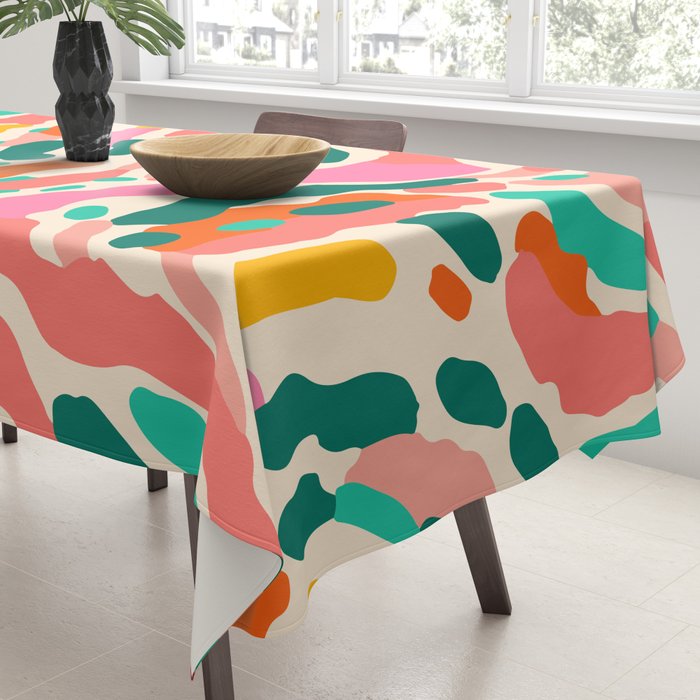 Colorful abstract tie dye stripe art pattern Tablecloth Gallery Image 3