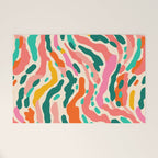 Colorful abstract tie dye stripe art pattern Welcome Mat Gallery Image 1