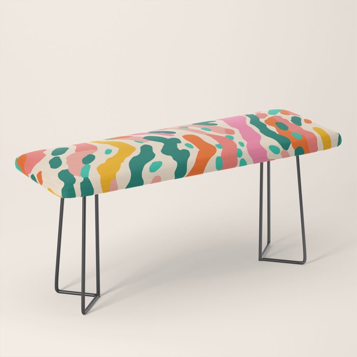 Colorful abstract tie dye stripe art pattern Bench Gallery Image 1