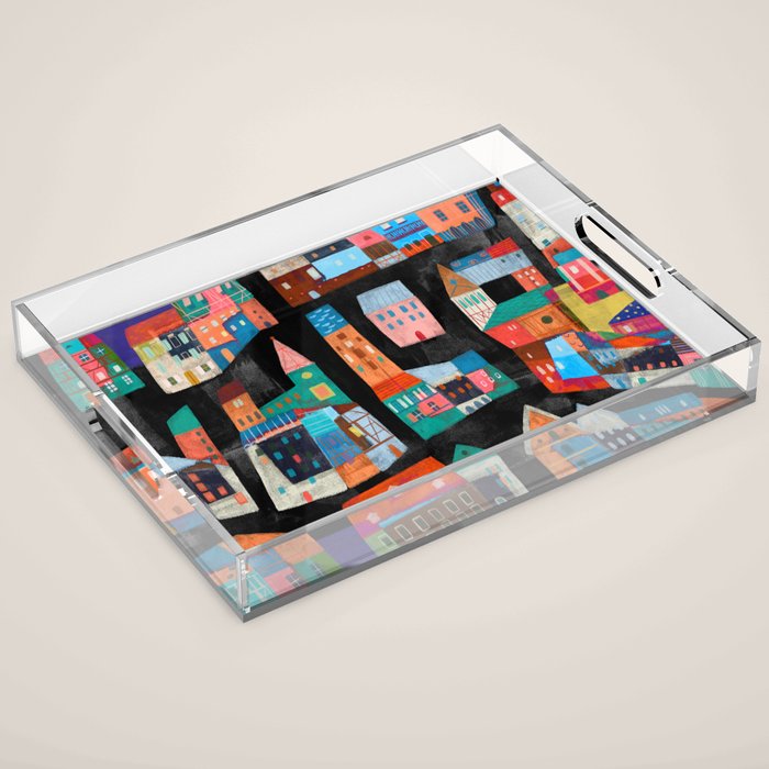 Neon Village Acrylic Tray Gallery Image 1