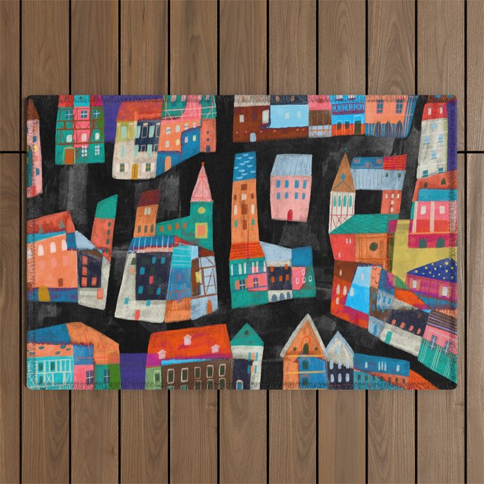 Neon Village Outdoor Rug Gallery Image 1