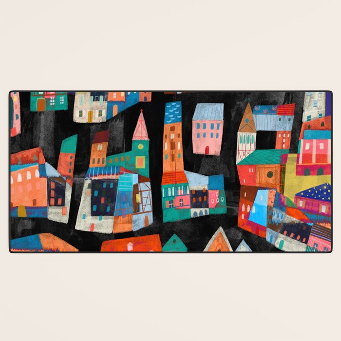Neon Village Desk Mat Gallery Image 3