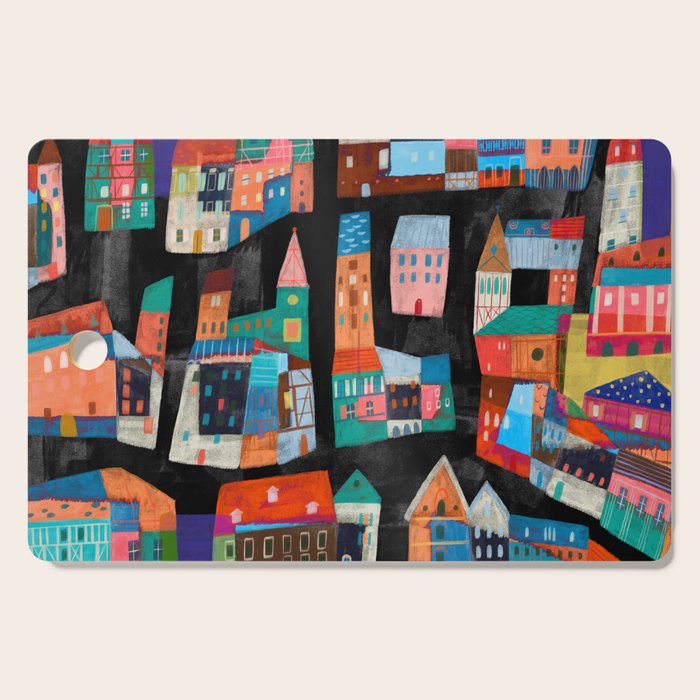 Neon Village Cutting Board Gallery Image 1