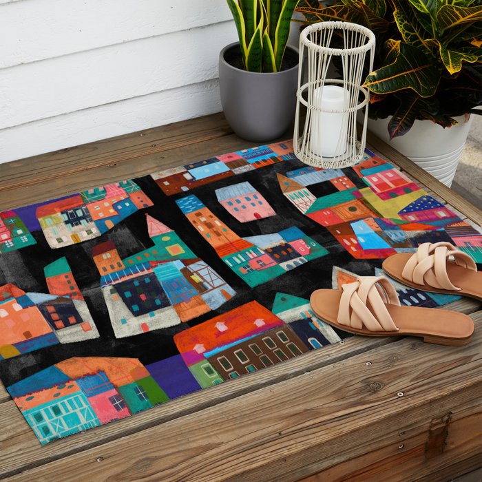Neon Village Outdoor Rug Gallery Image 2