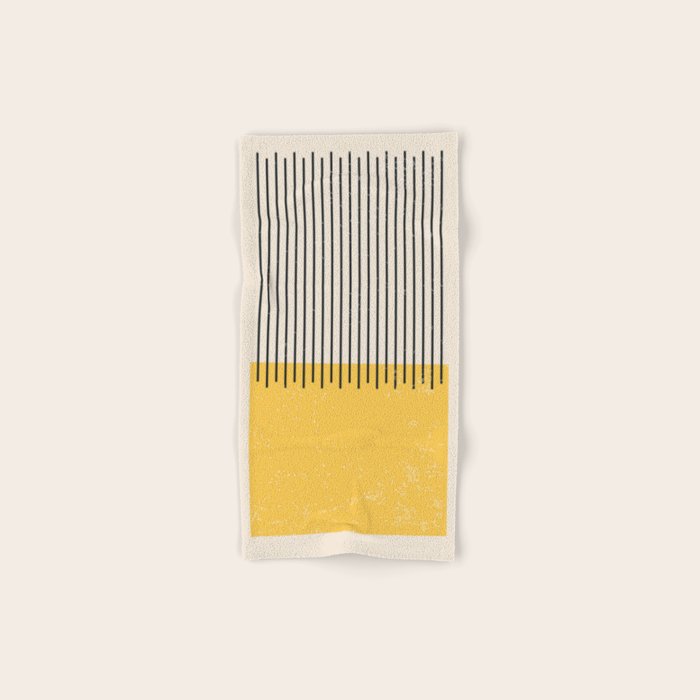 Yellow Lemon Square Stripes Mid Century Modern Minimalist Rothko Inspired Colourfield Stripes Bath Towel Gallery Image 1