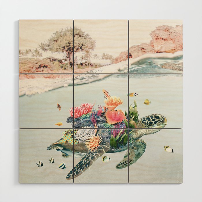 Coral Turtle â¢ Save the Planet Wood Wall Art Gallery Image 1