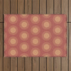 Boho Summer Sun Pattern XIV Earthy Pink and Beige Outdoor Rug Gallery Image 1