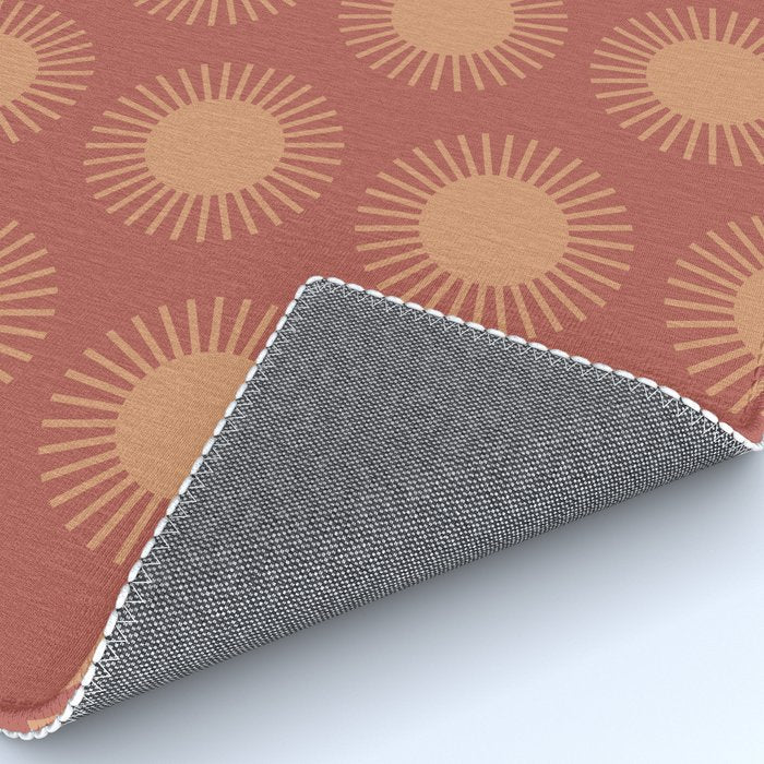 Boho Summer Sun Pattern XIV Earthy Pink and Beige Rug Gallery Image 4