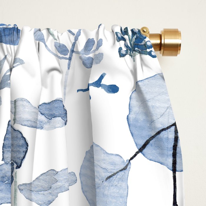 Blue Eucalyptus Pattern Window Curtain Gallery Image 2