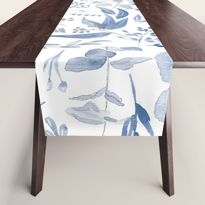 Blue Eucalyptus Pattern Table Runner Gallery Image 1