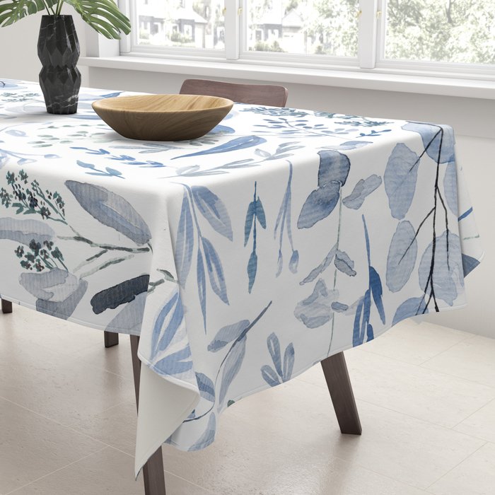 Blue Eucalyptus Pattern Tablecloth Gallery Image 3