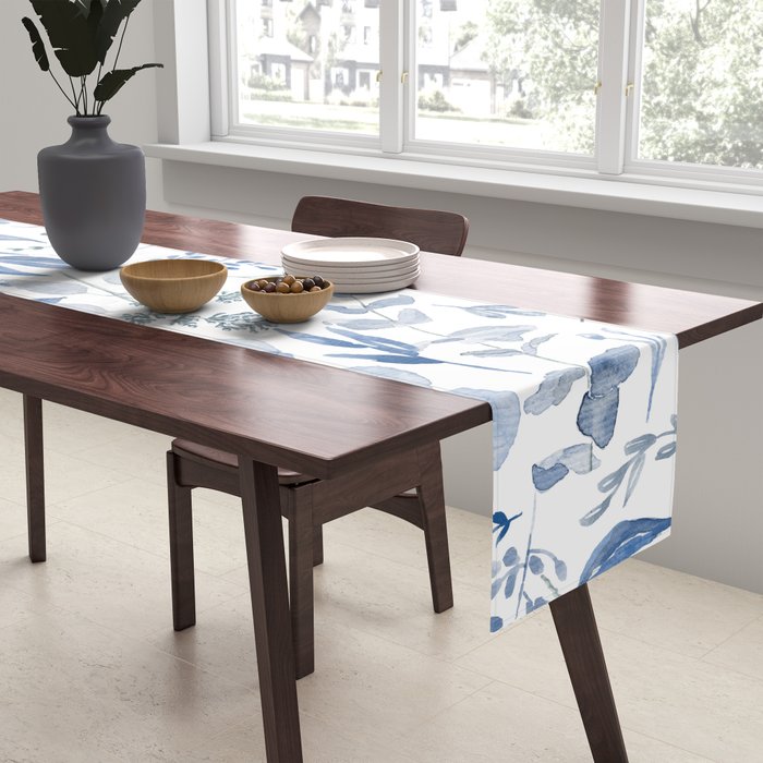 Blue Eucalyptus Pattern Table Runner Gallery Image 2