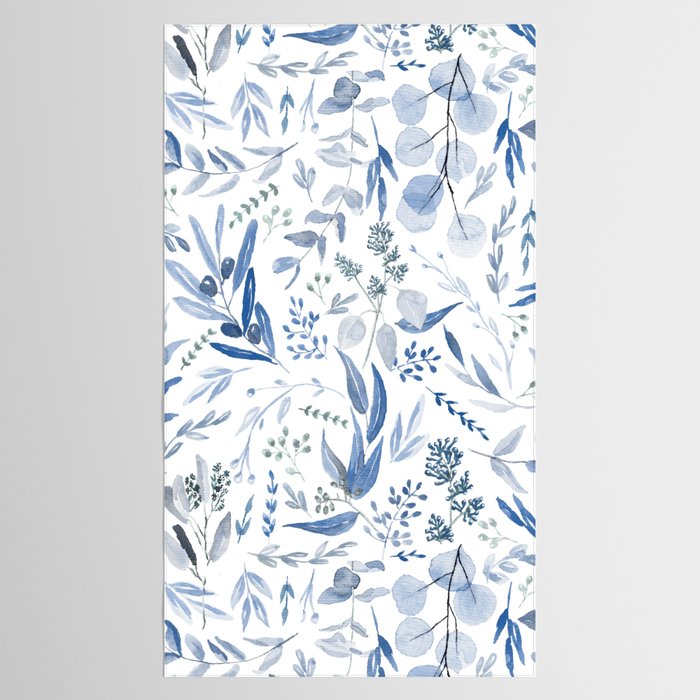 Blue Eucalyptus Pattern Tablecloth Gallery Image 2