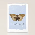 Vintage Butterfly Moth Owl on Soft Sky  Stationery Card Gallery Image 2