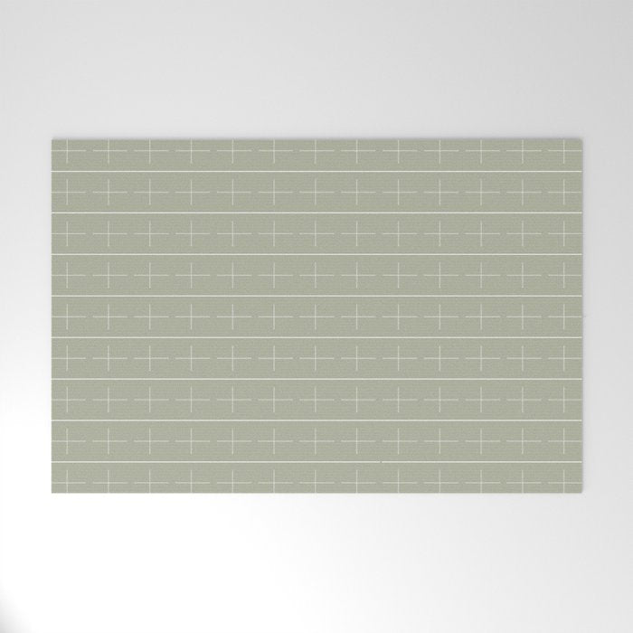 | + | + | Linen Sage Welcome Mat Gallery Image 1